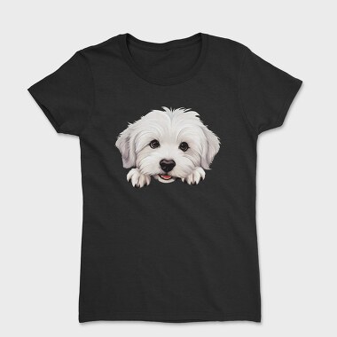Coton De Tulear Peeking, Tricou Femei
