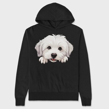 Coton De Tulear Peeking, Hanorac Oversize Barbati (Unisex)