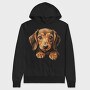 Dachshund Peeking Face, Hanorac Oversize Barbati (Unisex)