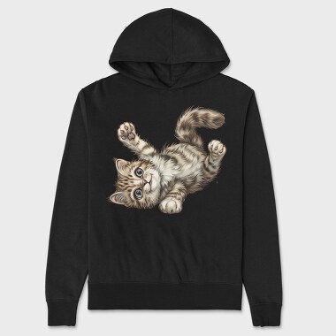 Cat Sleeping Upside Down, Hanorac Oversize Barbati (Unisex)