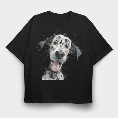 Dalmatian Face Smile, Tricou Oversize Barbati (Unisex)
