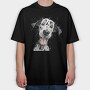 Dalmatian Face Smile, Tricou Oversize Barbati (Unisex)