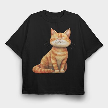 Cat Smiling 95807296, Tricou Oversize Barbati (Unisex)