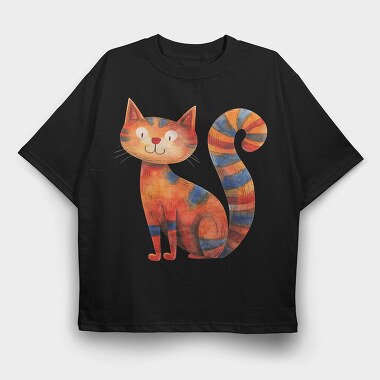 Cat Tail Art, Tricou Oversize Barbati (Unisex)