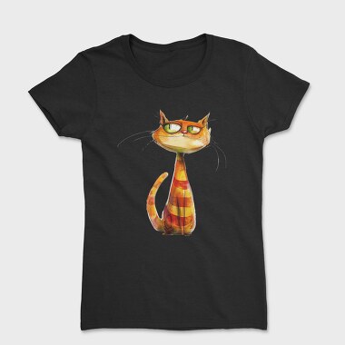 Cat Trendy Clipart, Tricou Femei