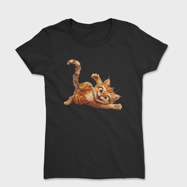 Cat Smiling Cartoon, Tricou Femei