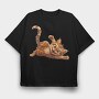 Cat Smiling Cartoon, Tricou Oversize Barbati (Unisex)