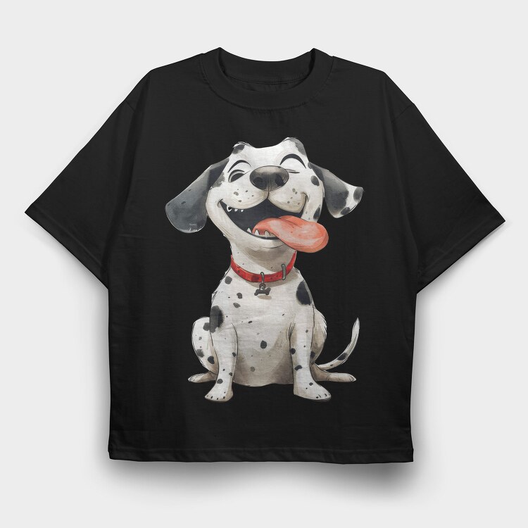 Dalmatian Smiling Face, Tricou Oversize Barbati (Unisex)