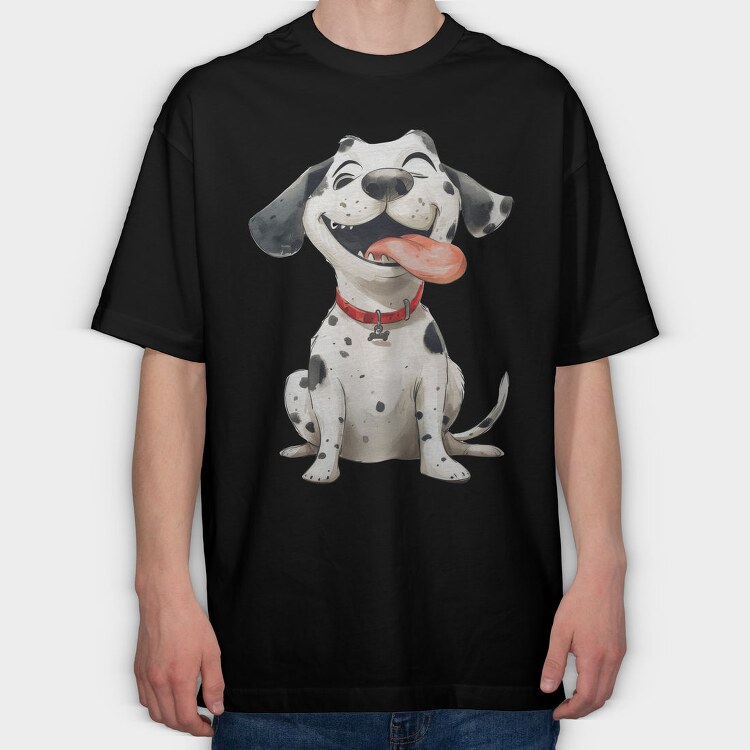 Dalmatian Smiling Face, Tricou Oversize Barbati (Unisex)