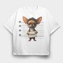 Chihuahua Mugshot, Tricou Oversize Barbati (Unisex)