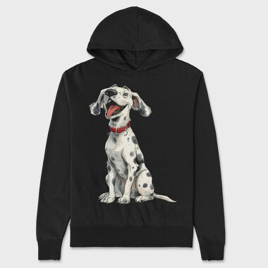 Dalmatian Smiling Joy, Hanorac Oversize Barbati (Unisex)