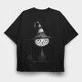 Cat Witch Hat, Tricou Oversize Barbati (Unisex)