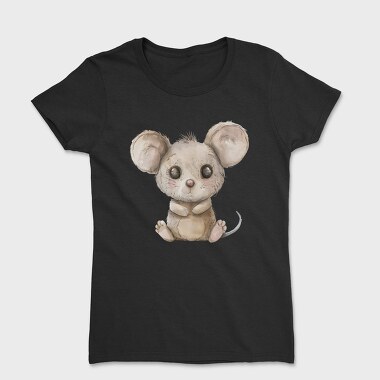 Cute Mouse Sitting, Tricou Femei