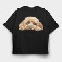 Cockapoo Face Peeking, Tricou Oversize Barbati (Unisex)
