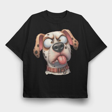 Dalmatian Tongue Out, Tricou Oversize Barbati (Unisex)