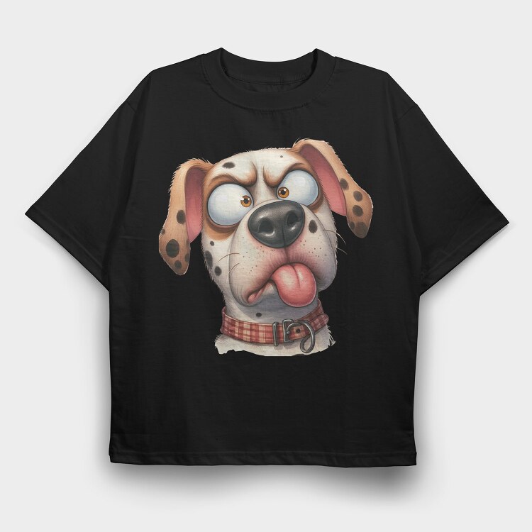 Dalmatian Tongue Out, Tricou Oversize Barbati (Unisex)