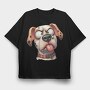 Dalmatian Tongue Out, Tricou Oversize Barbati (Unisex)