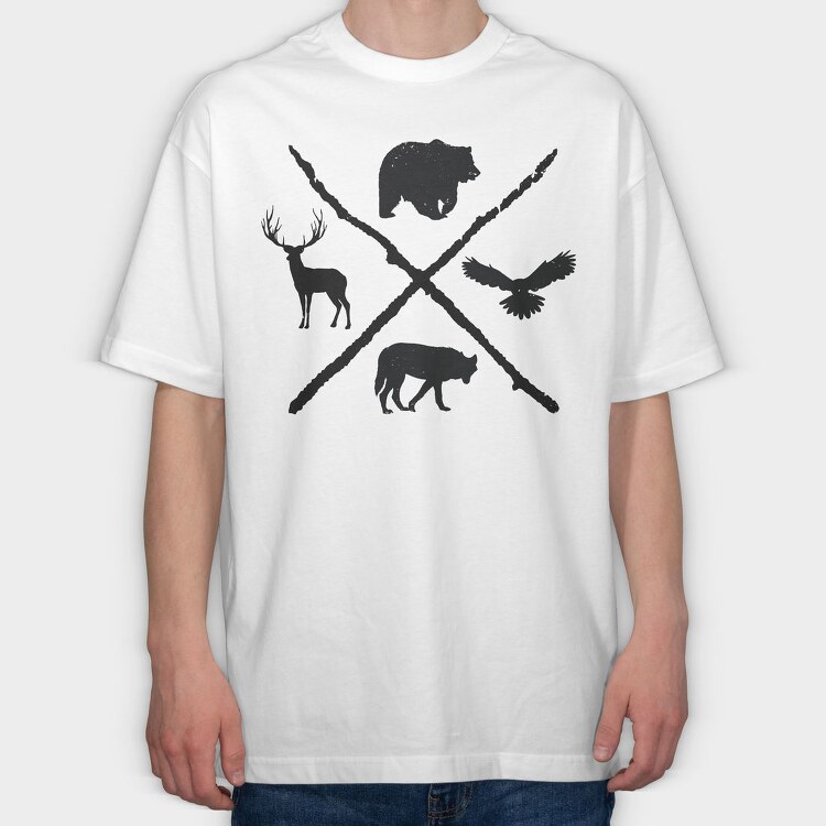 Forest Animals, Tricou Oversize Barbati (Unisex)