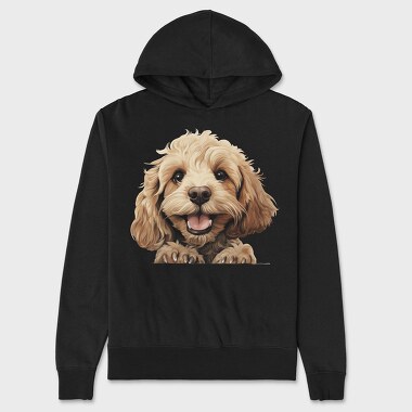 Cockapoo Peeking, Hanorac Oversize Barbati (Unisex)