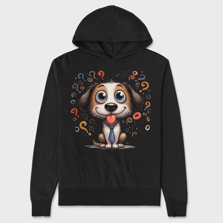 Cute Puppy Questionmarks, Hanorac Oversize Barbati (Unisex)