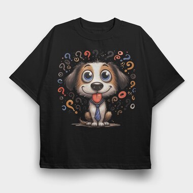 Cute Puppy Questionmarks, Tricou Oversize Barbati (Unisex)