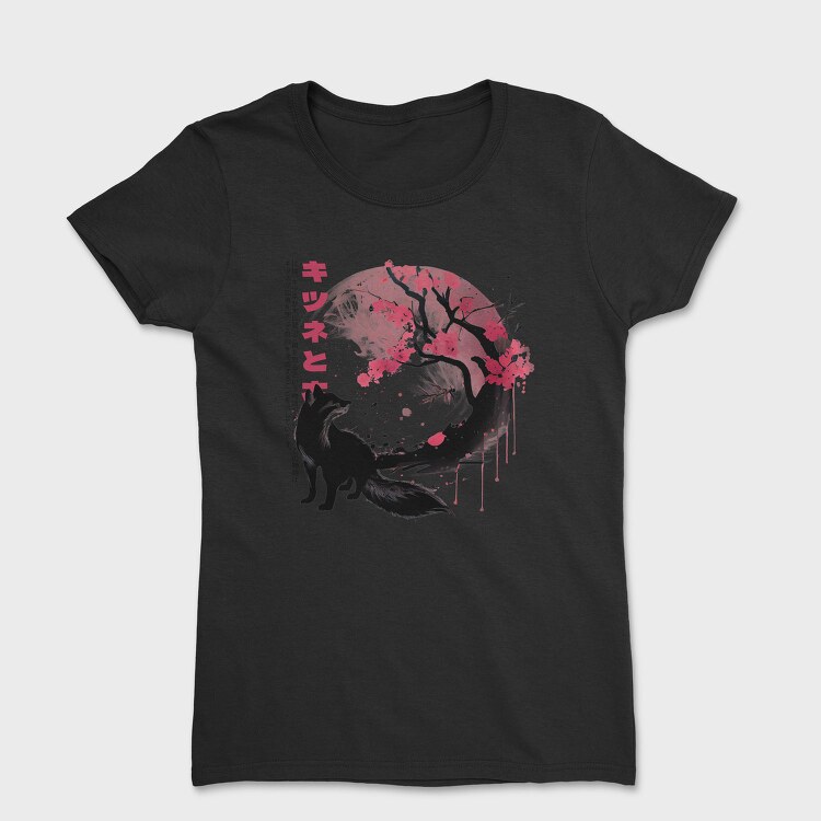 Fox and Sakura Tree, Tricou Femei