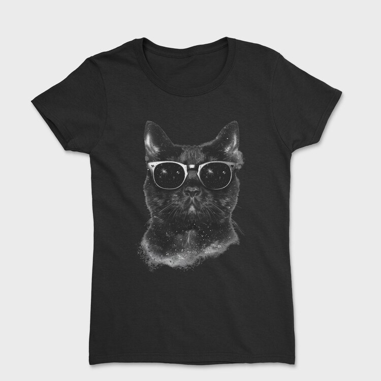 Cat Sunglasses Galaxy, Tricou Femei