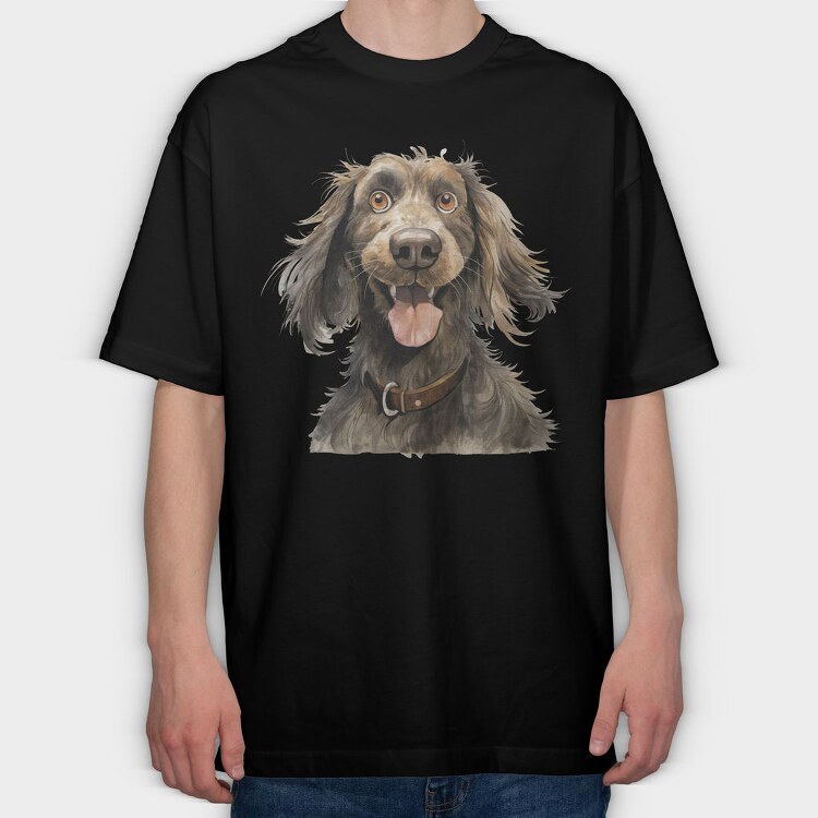 Cocker Spaniel Face, Tricou Oversize Barbati (Unisex)