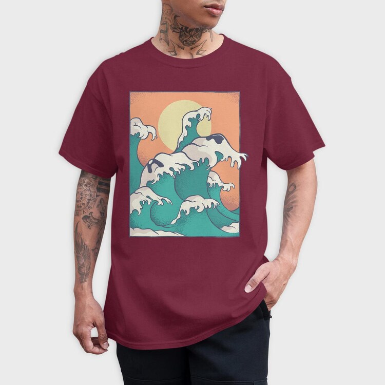 Waves Face, Tricou Barbati (Unisex)