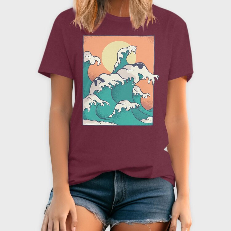 Waves Face, Tricou Barbati (Unisex)