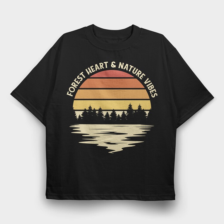 Forest Heart and Nature Vibes, Tricou Oversize Barbati (Unisex)