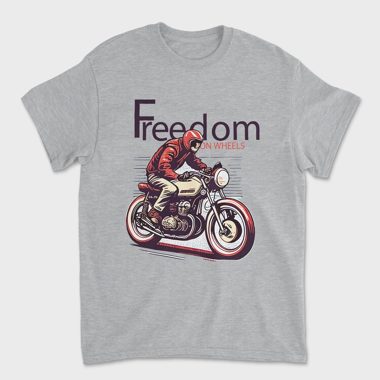 Freedom on Wheels Motorcycle Retro, Tricou Barbati (Unisex)