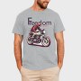 Freedom on Wheels Motorcycle Retro, Tricou Barbati (Unisex)