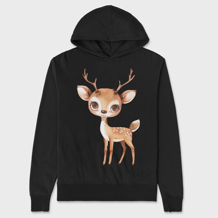 Deer Cute Face, Hanorac Oversize Barbati (Unisex)