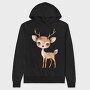 Deer Cute Face, Hanorac Oversize Barbati (Unisex)