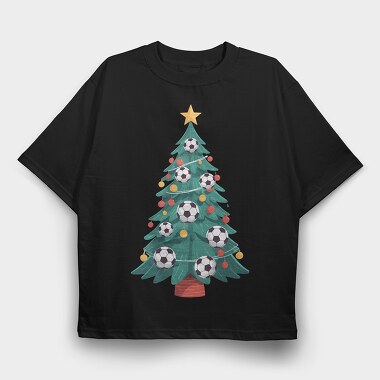 Football Christmas Tree, Tricou Oversize Barbati (Unisex)