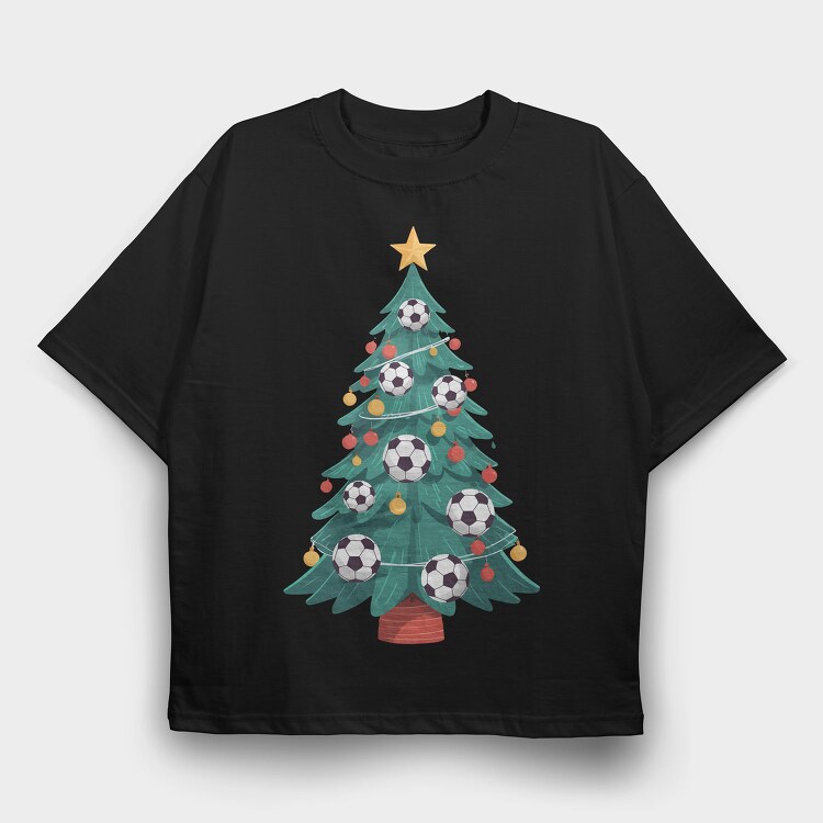 Football Christmas Tree, Tricou Oversize Barbati (Unisex)