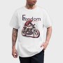 Freedom on Wheels Motorcycle Retro, Tricou Barbati (Unisex)