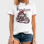 Freedom on Wheels Motorcycle Retro, Tricou Barbati (Unisex)