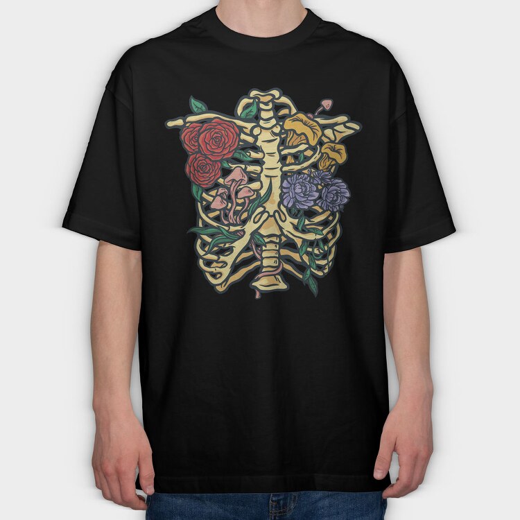 Flowers and Mushrooms, Tricou Oversize Barbati (Unisex)