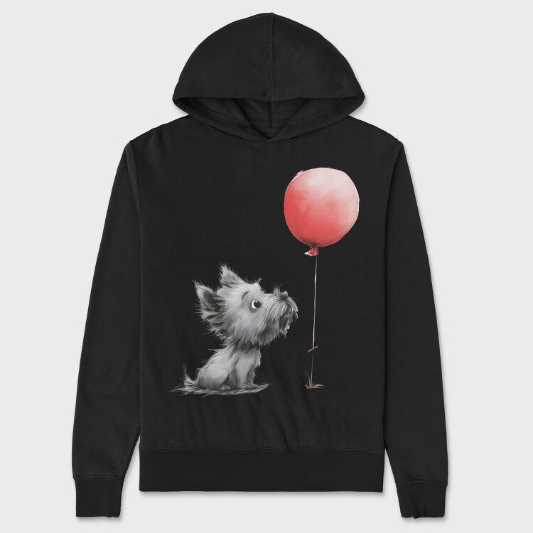 Dog Balloon Heart, Hanorac Oversize Barbati (Unisex)