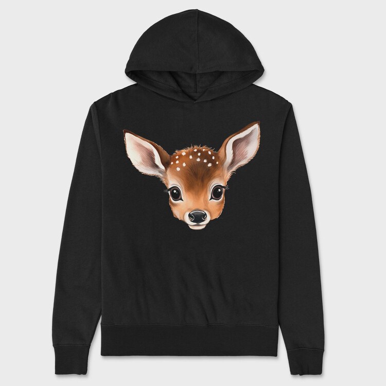 Deer Face Peeking, Hanorac Oversize Barbati (Unisex)