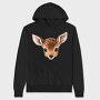 Deer Face Peeking, Hanorac Oversize Barbati (Unisex)