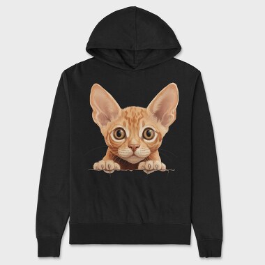 Devon Rex Peeking, Hanorac Oversize Barbati (Unisex)