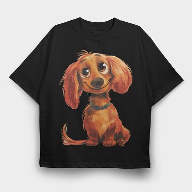 Dapper Dog Smile, Tricou Oversize Barbati (Unisex)