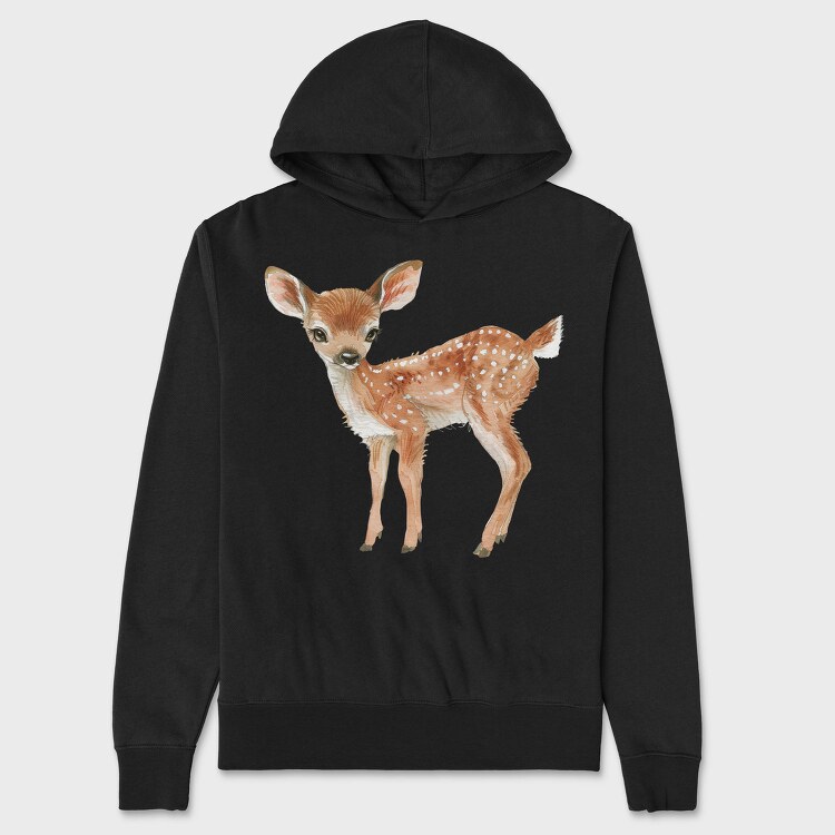Deer Fawn Art, Hanorac Oversize Barbati (Unisex)