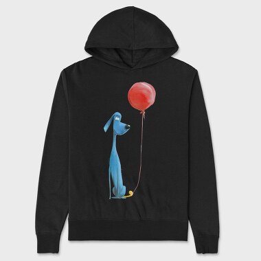 Dog Balloon Red, Hanorac Oversize Barbati (Unisex)