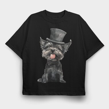 Dapper Dog Tuxedo, Tricou Oversize Barbati (Unisex)