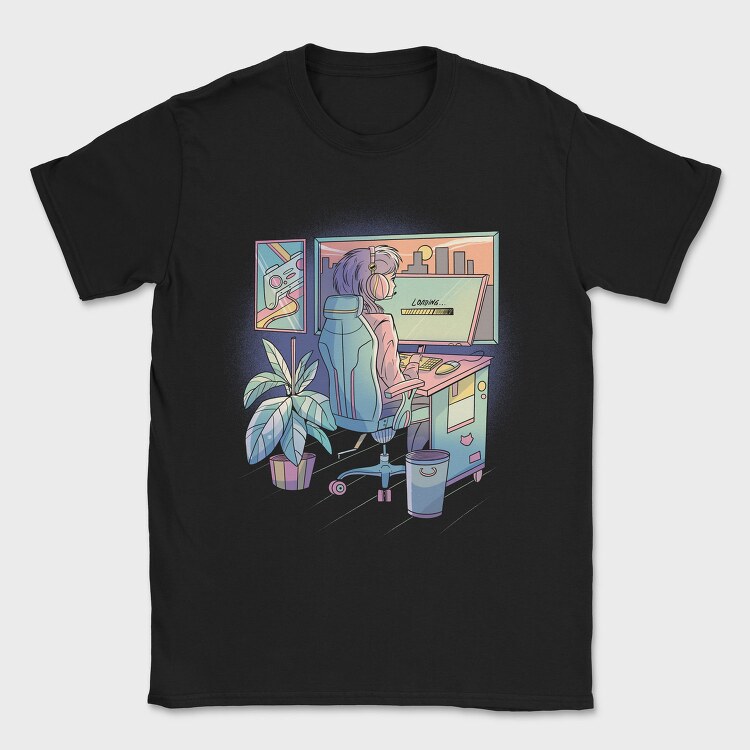 Anime Gamer Girl Vaporwave, Tricou Barbati (Unisex)