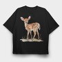Deer Fawn Cute, Tricou Oversize Barbati (Unisex)